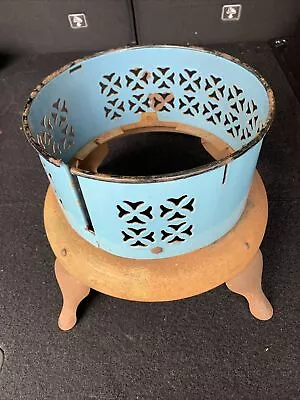 Vintage Perfection Blue Kerosene Oil Heater Base Assembly W/ Rust Discoloration • $20