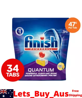 $19.18 • Buy 34PK Finish Powerball Quantum Lemon Sparkle Dishwashing Tablets For Dishwasher