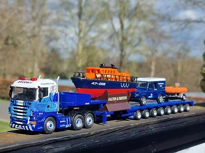 Eddie Stobart Rail Scania 1 76 Scale RNLI Lifeboat Trailer Load Code 3  • £28