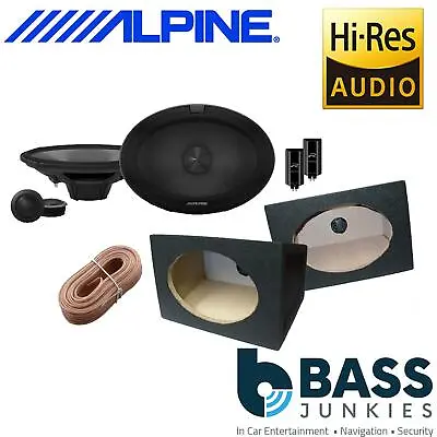£279.95 • Buy Alpine 6x9  2 Way 600 Watts A Pair Speakers With 6x9 Black Boxes And Cable