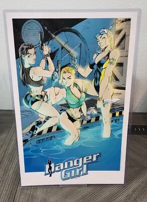 J Scott Campbell Danger Girl  Scuba Girls  1998 Print 11x17 • $34.95