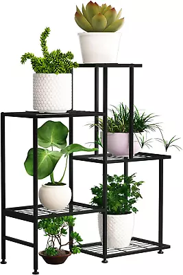 Plant Stand Indoor Outdoor 5 Tier Metal Plant Shelf Flower Pot Holder Display • $34.99