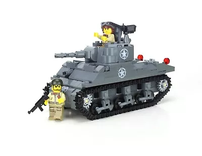 Deluxe M4 Sherman US Army World War 2 Tank Custom Set Made W/ Real LEGO® Brick • $167.48