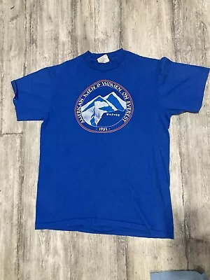 VTG RARE Mt.  Everest Nepal Shirt NAVY BLUE Size 38-40 • $7