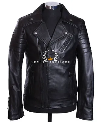 £101.99 • Buy Wolverine Black Men's New Movie Designer Real Soft Lambskin Leather Biker Jacket