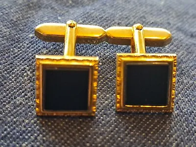 Very Classy Gold Coloured  Cufflinks With A Grey Inlay By H Samuel West Germany • £0.99