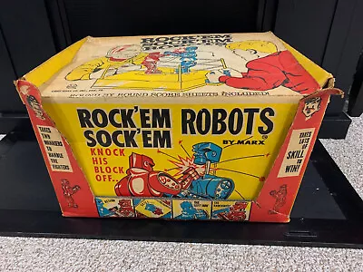 Rock ‘Em Sock ‘Em Robots 1964 Marx #5015  Complete Red Rocker Vs Blue Bomber • $200