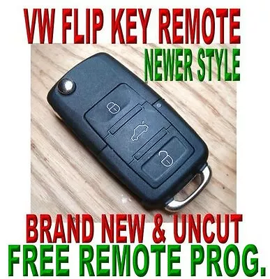 $39.99 • Buy New Vw Remote Flip Transponder Key Keyless Entry Fob Transmitter ,virgine Chip