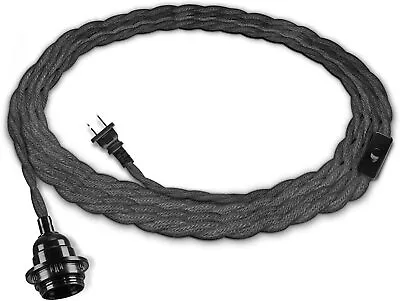 15FT Pendant Light Cord Hemp Rope With Switch Plug In Vintage Hanging Light • $15.99