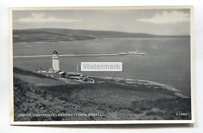 Davaar Lighthouse Campbeltown And Passing Steamer - C1950's Argyll Postcard • £0.99