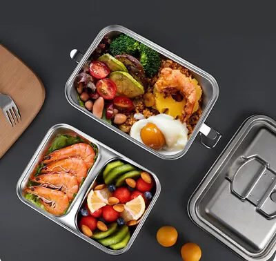 Outdoor 2 Layer Camping Portable Mess Tin SUS304 Stainless Steel Food Container • $30