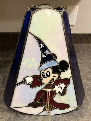 Vintage Stained Glass Disney Mickey Mouse Light Shade Lamp Shade Lampshade Only • $599.99