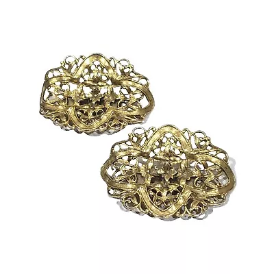 MUSI Shoe Clips Gold Tone Filigree Vintage Shoe Accessories  • $29.95