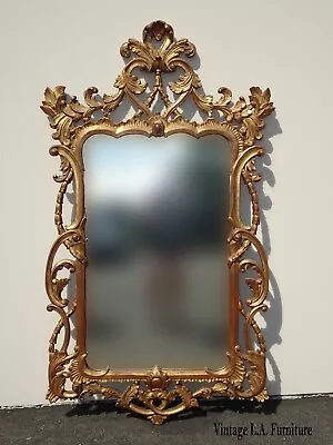 Vintage French Italian Rococo Ornate Gold Gilt Wall Mantel Mirror ~Made In Italy • $1650