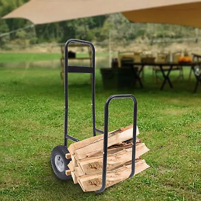 Firewood Log Storage Rack Cart Wood Carrier Wood Hauler Mover Holder 100kg • $52.15