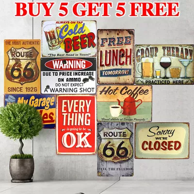 Buy 5 Get 5 Free Vintage Metal Tin Sign For Wall Decorations Old Car Shop Poster • $4.99