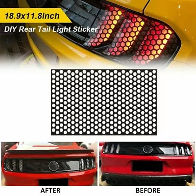 Carbon Fiber Car Rear Tail-Light Mesh Sticker Tail-Lamp Cover Decoration Decal • $7.29