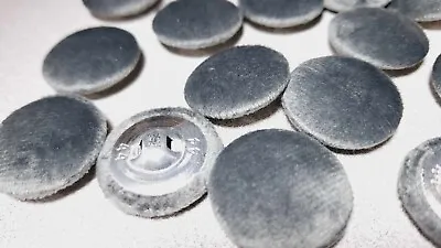 14 Psc Steel Grey Plush Velvet 44L/30mm Covered  Upholstery Buttons • £5.99