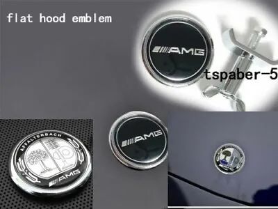 NEW 1X Flat Hood Emblem Badge Kit For W221 W220 W211 W222 W203 W204 • $17.95