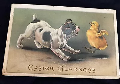 Vintage Easter Postcard  Embossed - Dog And Chick • $5