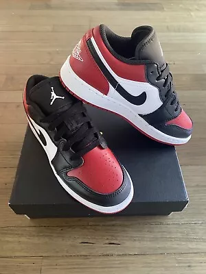 NIKE Air Jordan 1 Low (GS) Kids Shoes New In Box Size 7Y Youth “Bred Toe” • $130