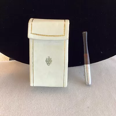 Vintage Cigarette Case Hinged Leather Cream Gold Florence Italy MCM • $25