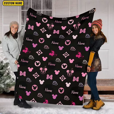 Personalized Mickey Pattern Blanket Mickey And Minnie Mouse Blanket • $39.99