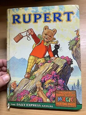 1964 Rupert Bear Annual With Magic Painting Pages Illustrated Hardback Book (p3) • £14.99