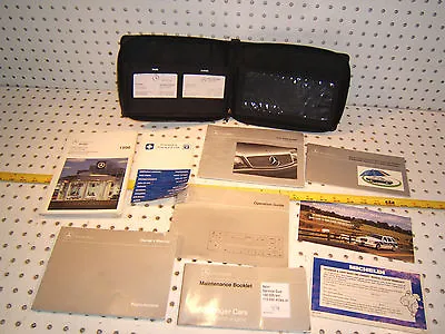Mercedes 1996 W202 C220/280/C36 Owner's 1 Set 9 Manual &BLACK MBZ Leather 1 Case • $209