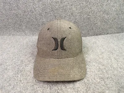 Hurley Hat Cap Mens Fitted Small Medium Gray Flex Fit Yupoong Embroidered Logo • $9.99