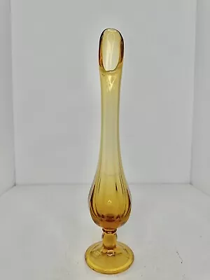 Vintage MCM Viking Glass Arlington Swung Vase In Amber 11.75” W/label Stunning  • $44.99