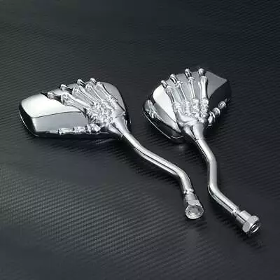 Chrome Skeleton Skull Hand Motorcycle Mirrors For Honda Suzuki Yamaha Ducati • $25.68