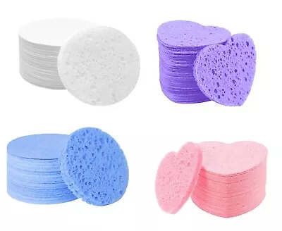 Eco-Friendly Compressed Cellulose Facial Face Mask Makeup Cleansing Sponges 2pcs • £2.70