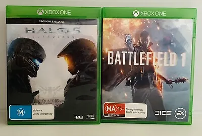 Halo 5: Guardians + Battlefield 1 (Microsoft Xbox One Shooter Bundle) Free Post • $15.60