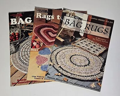 3 Vintage Leisure Arts Leaflets Bag Rugs 2540 Rag Rugs 2820 Bag Rugs #2 2800 • $24.99