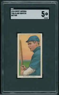 1909 T206 Clark Griffith Batting Sweet Caporal 350 Sgc 5 Ex Cincinnati Reds B4 • $700