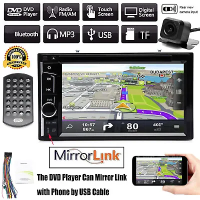 $96.90 • Buy 6.2  Car STEREO DVD CD FM AM TV MIRROR LINK RADIO BLUETOOTH WITH BACK UP CAMERA