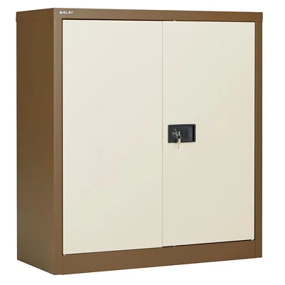£220 • Buy Bisley Steel Double Door Contract Cupboard With 1 Shelf - Coffee Cream