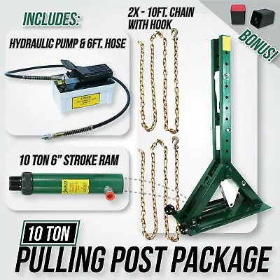 Pulling Power Post 55.5  Tall With Pump 6ft Hose Chains & 10 Ton Ram 6  Stroke • $1699