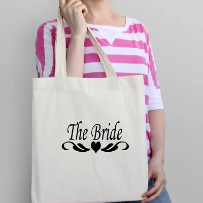 £5.25 • Buy Wedding Party Cotton Tote Bags Favour Keepsake Gift Bag Bridesmaid Bride Thanks