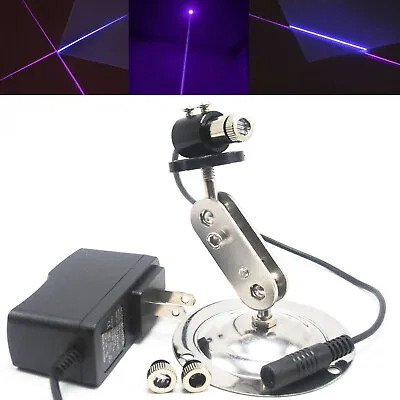 Dot Line Cross 405nm 20mW Violet/Blue Focusable Laser Module + Adapter +Holder • £14.68