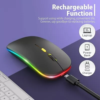 Universal Rechargeable 2.4G Wireless Receiver Mouse For IPad Tablet PC Laptop • £6.75