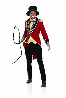 Mens Red Circus Ringmaster Jacket Costume M L XL Adult Lion Tamer Fancy Dress • £33.99