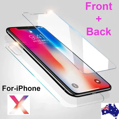 $1.99 • Buy FRONT & BACK Tempered Glass Screen Protector IPhone 13 12 Mini 11 Pro Max XR 8 7