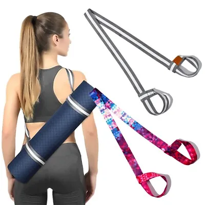 Exercise Stretch Yoga Belt Yoga Mat Strap Adjustable Belts Sport Sling Shoulder • £2.09
