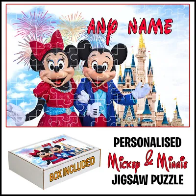 Personalised Mickey And Minnie Mouse Jigsaw Puzzle-Best Gift  Add Any Name • £11.99