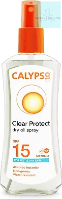 Calypso Wet Skin Dry Oil Spray With SPF15 200 Ml CALD15WET Est Fast Shippin • £12.15