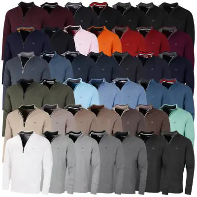 Calvin Klein Mens 2024 Chunky Knit Cotton 1/2 Zip CK Golf Sweater 46% OFF RRP • £42.95