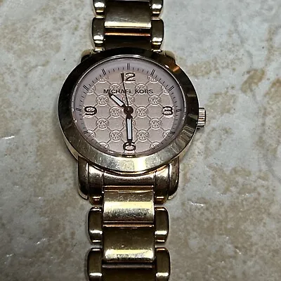 Michael Kors Rose Gold Stainless Steel Ladies Watch Mk3159 Needs Battery • $11.95