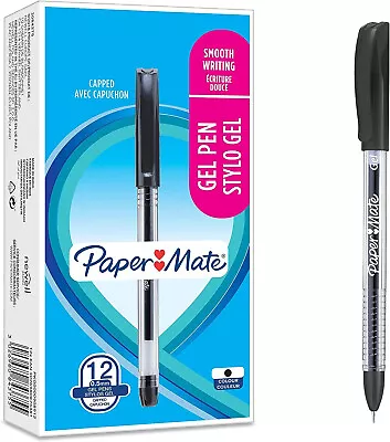 Paper Mate Jiffy 0.5mm Fine Point Gel Pen 12 Pack Black Ink • £2.99